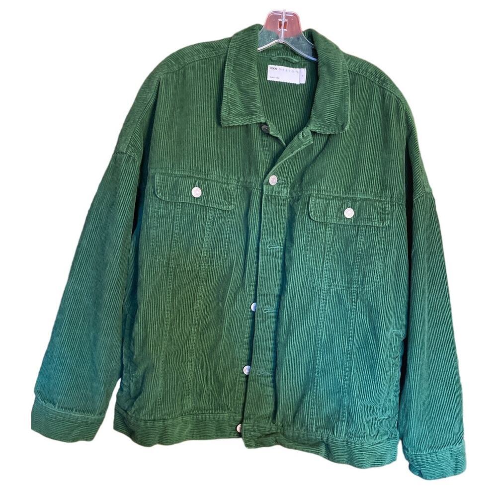 Men's Kelly Green Corduroy Ribbed ASOS DESIGN Shacket Medium